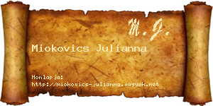 Miokovics Julianna névjegykártya